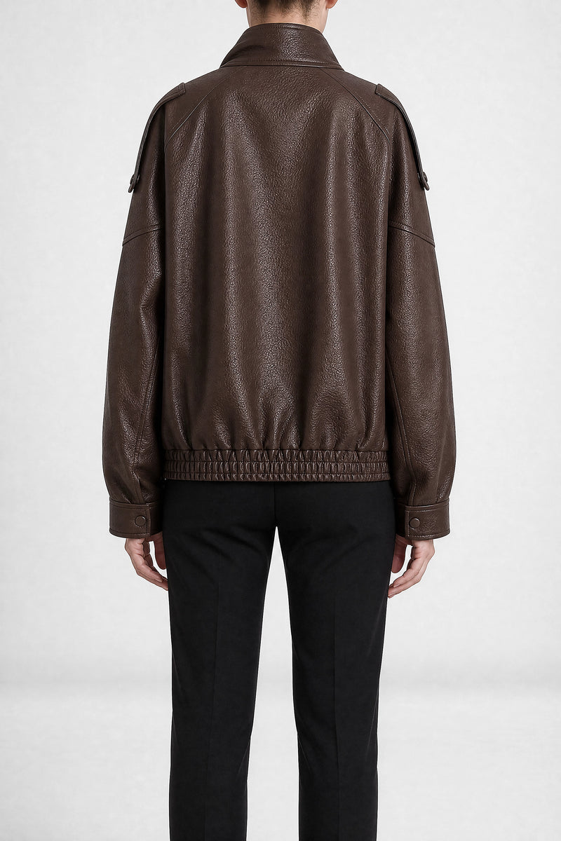 Sofaine Jazmine women's jacket in Brown, back view studio shot