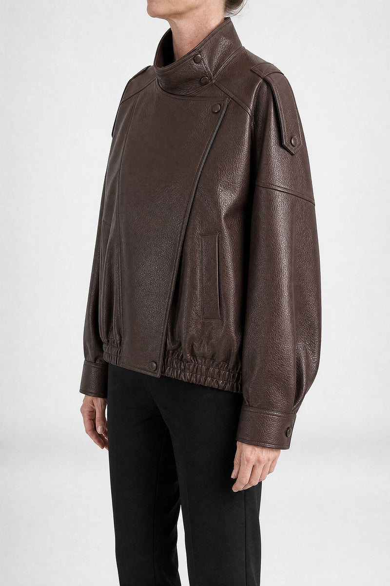 Sofaine Jazmine women's jacket in Brown, side view studio shot