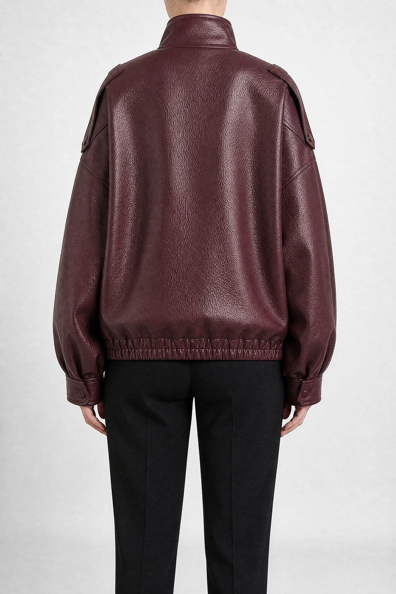 Sofaine Jazmine women's jacket in Red, back view studio shot