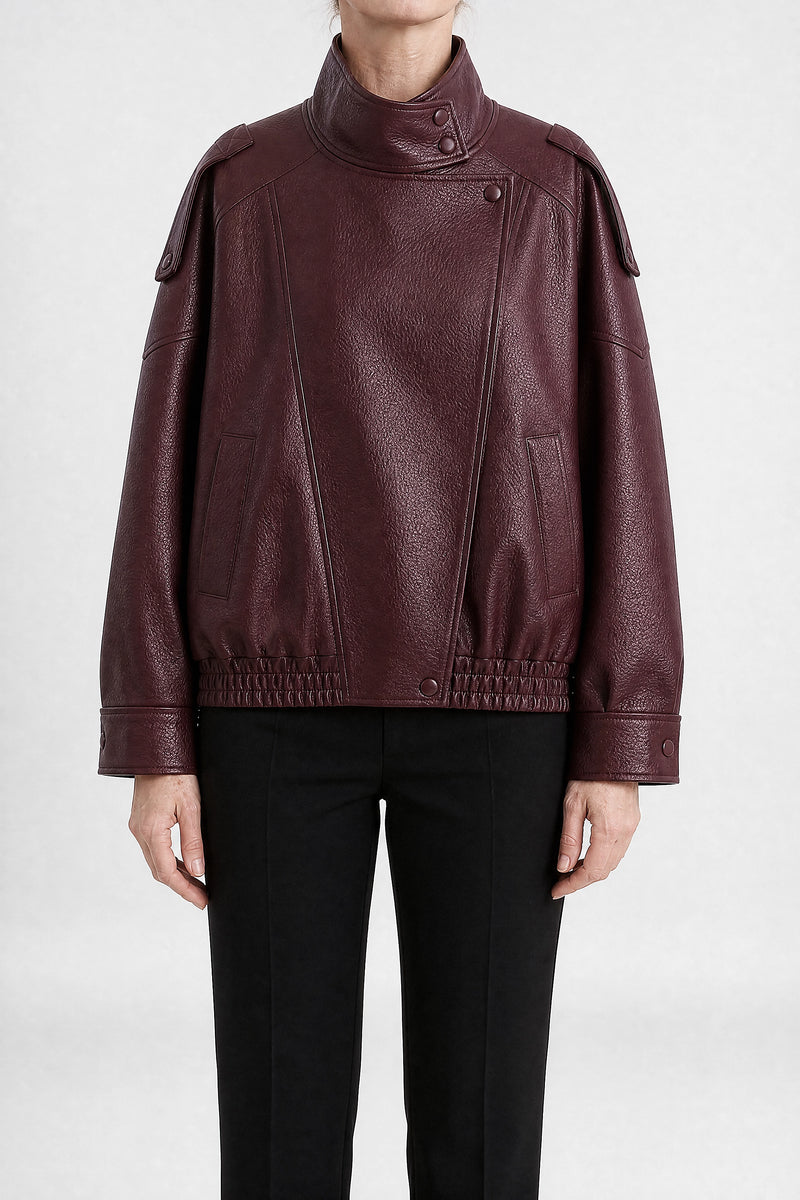Sofaine Jazmine women's jacket in Red, front view studio shot