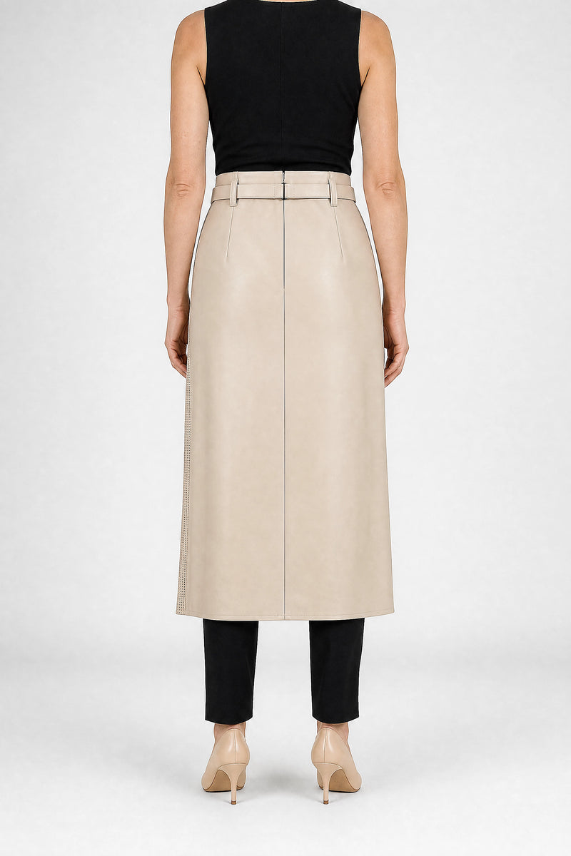 Sofaine Judith women's skirt in Cream, back view studio shot