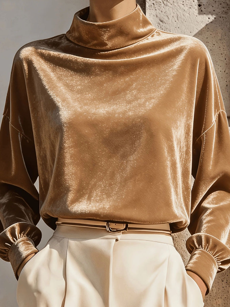 Else | Velourbluse i Khaki, forfra