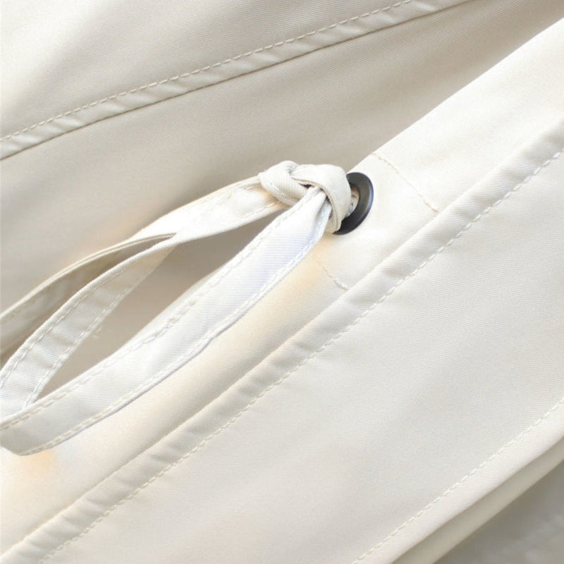 Color Block Utility Jacket for Women with Hood and Drawstring Waist, drawstring detail