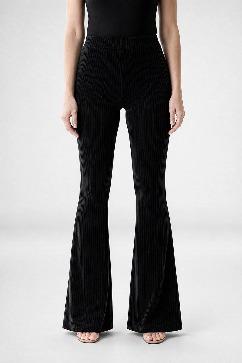 Sofaine Lenora women's leggings in Black, front view studio shot