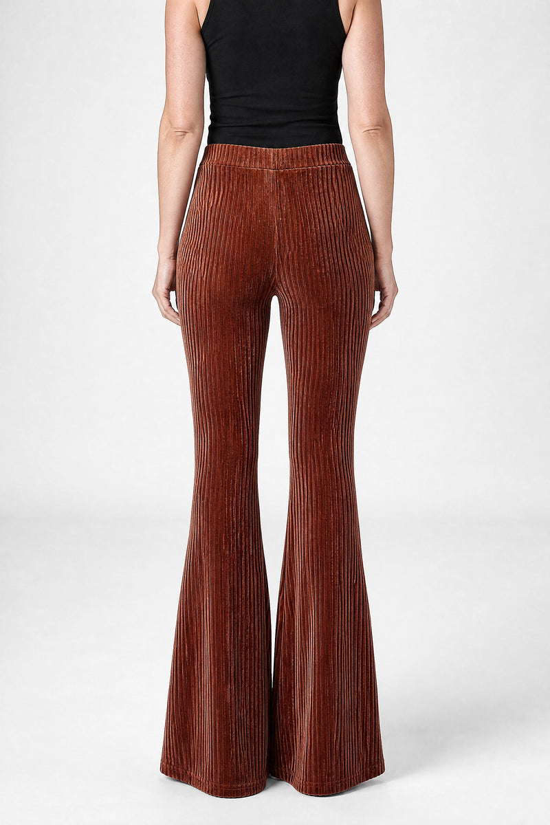 Sofaine Lenora women's leggings in Brown, back view studio shot