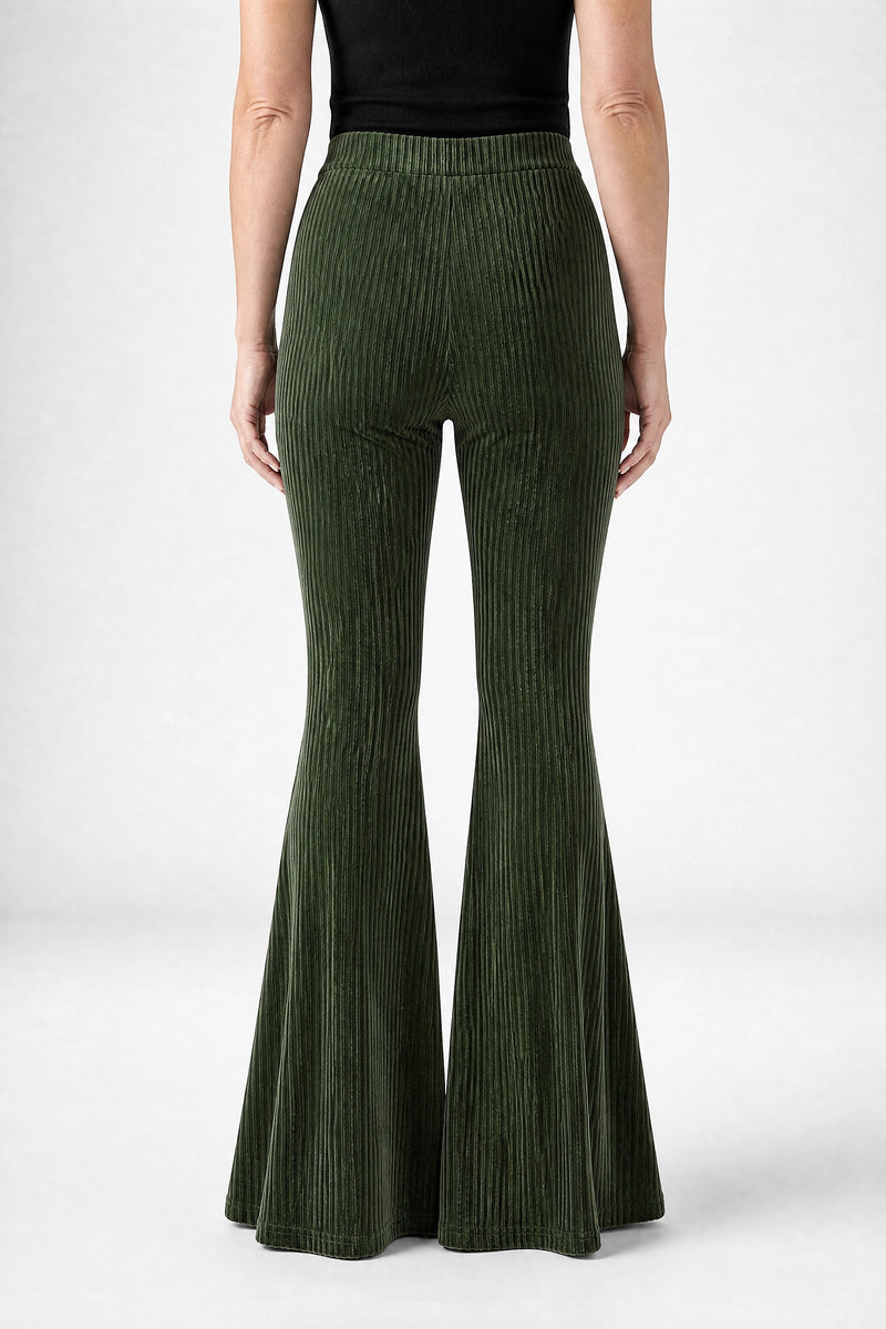 Sofaine Lenora women's leggings in Green, back view studio shot