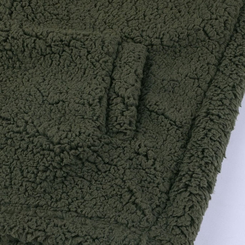 Oversized Teddy Coat for Women with Hood and Zip Front, detail
