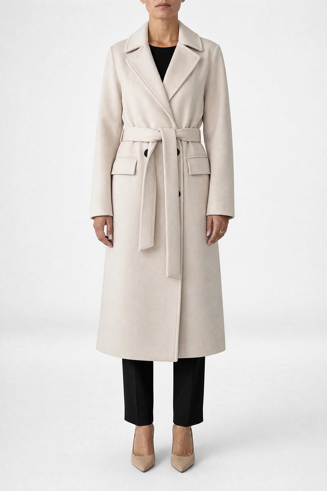 Marisol | Dobbeltradet Frakke i Beige, forfra