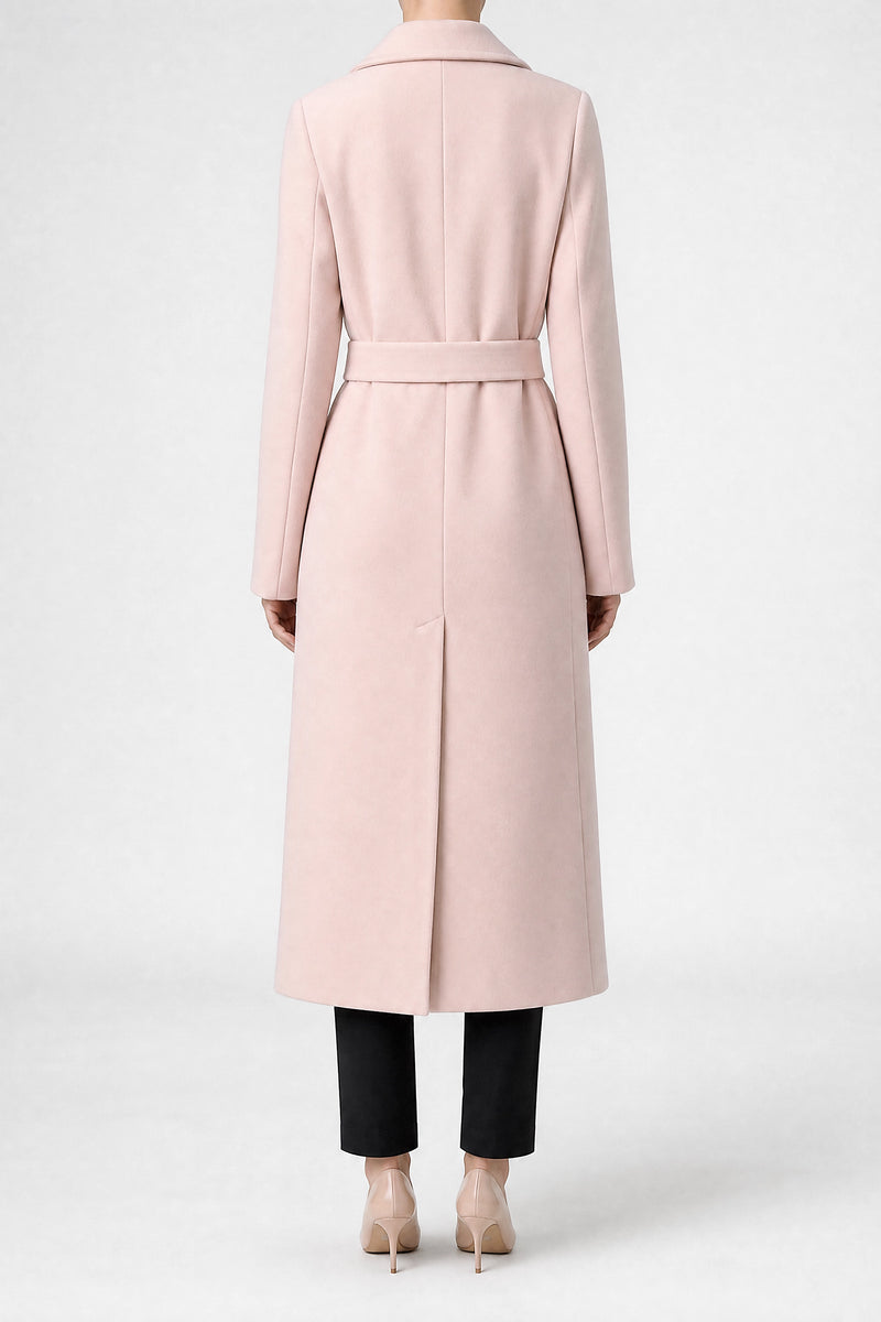 Sofaine Marisol women's double-breasted coat in Pink, back view