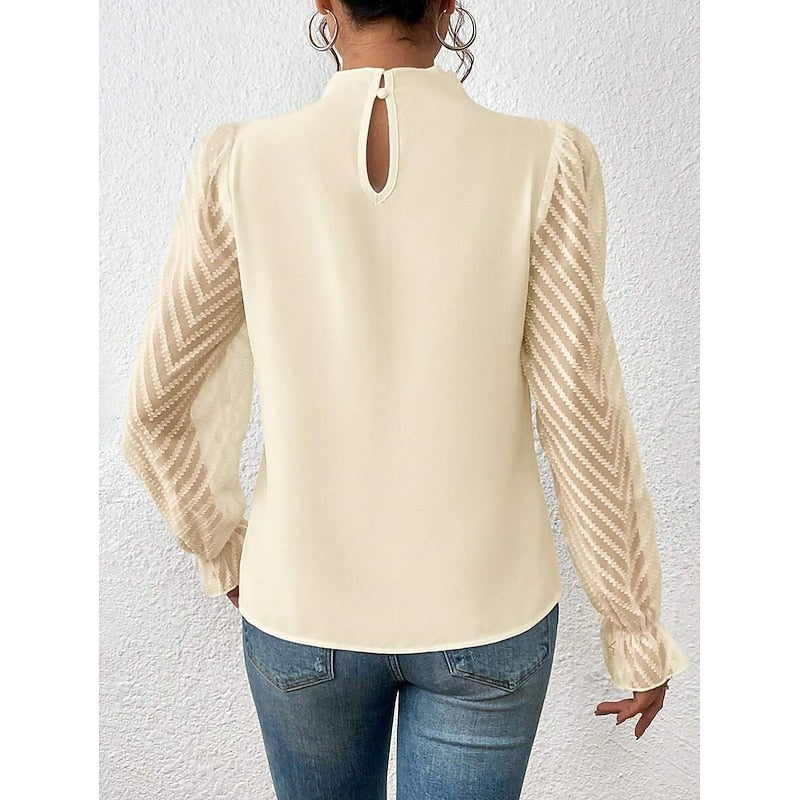 Ophelia | Bluse med høj hals, forfra