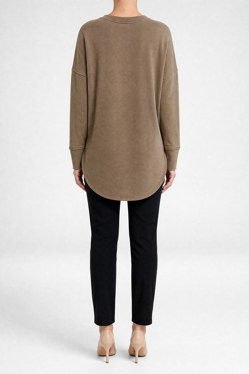 Sofaine Rachel women's classic sweatshirt in Apricot, back view