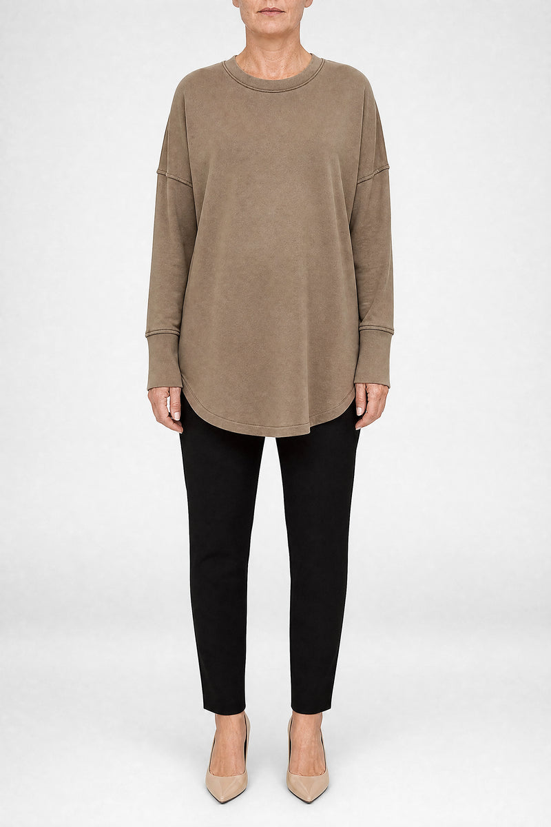 Sofaine Rachel women's classic sweatshirt in Apricot, front view