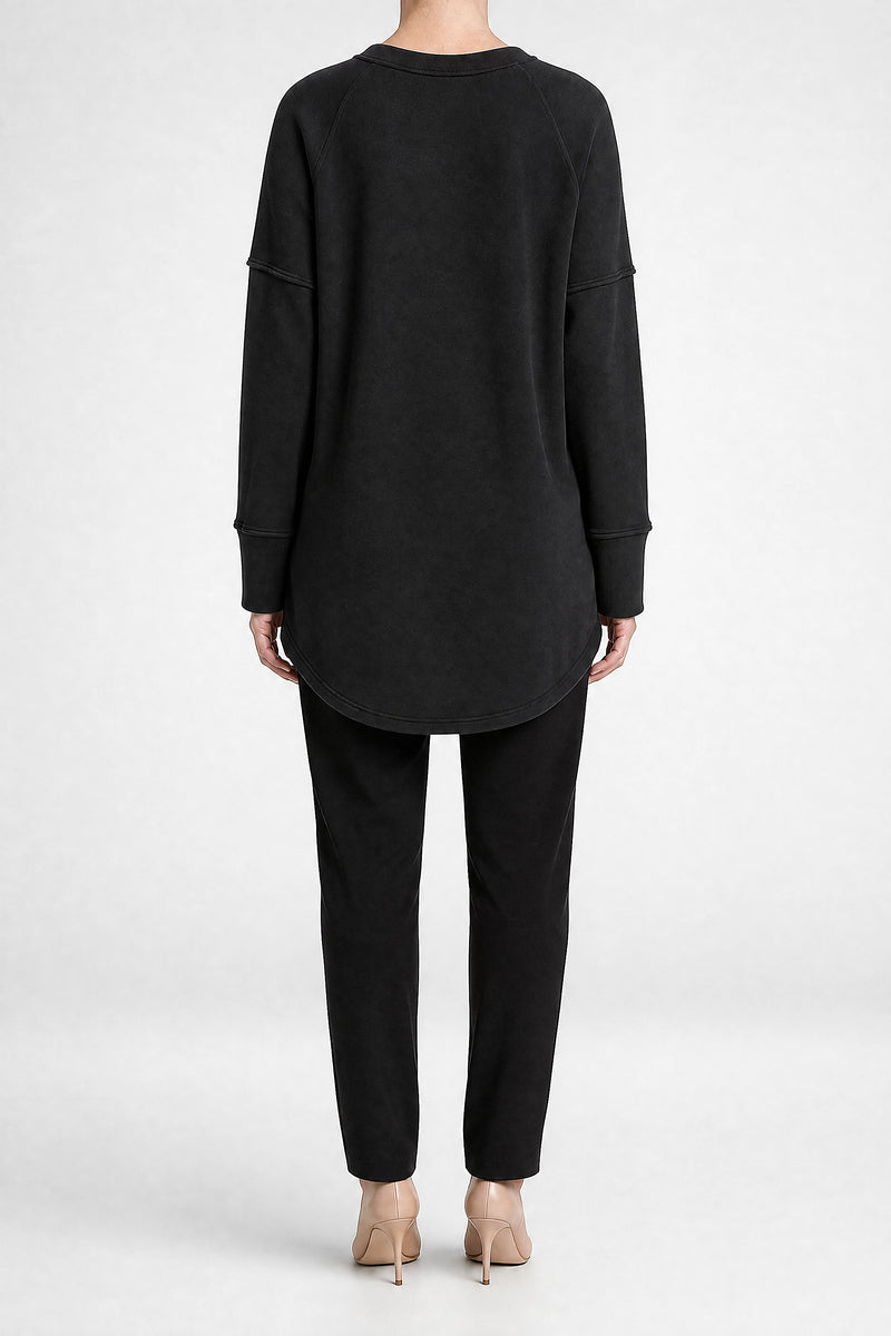 Sofaine Rachel women's classic sweatshirt in Black, back view