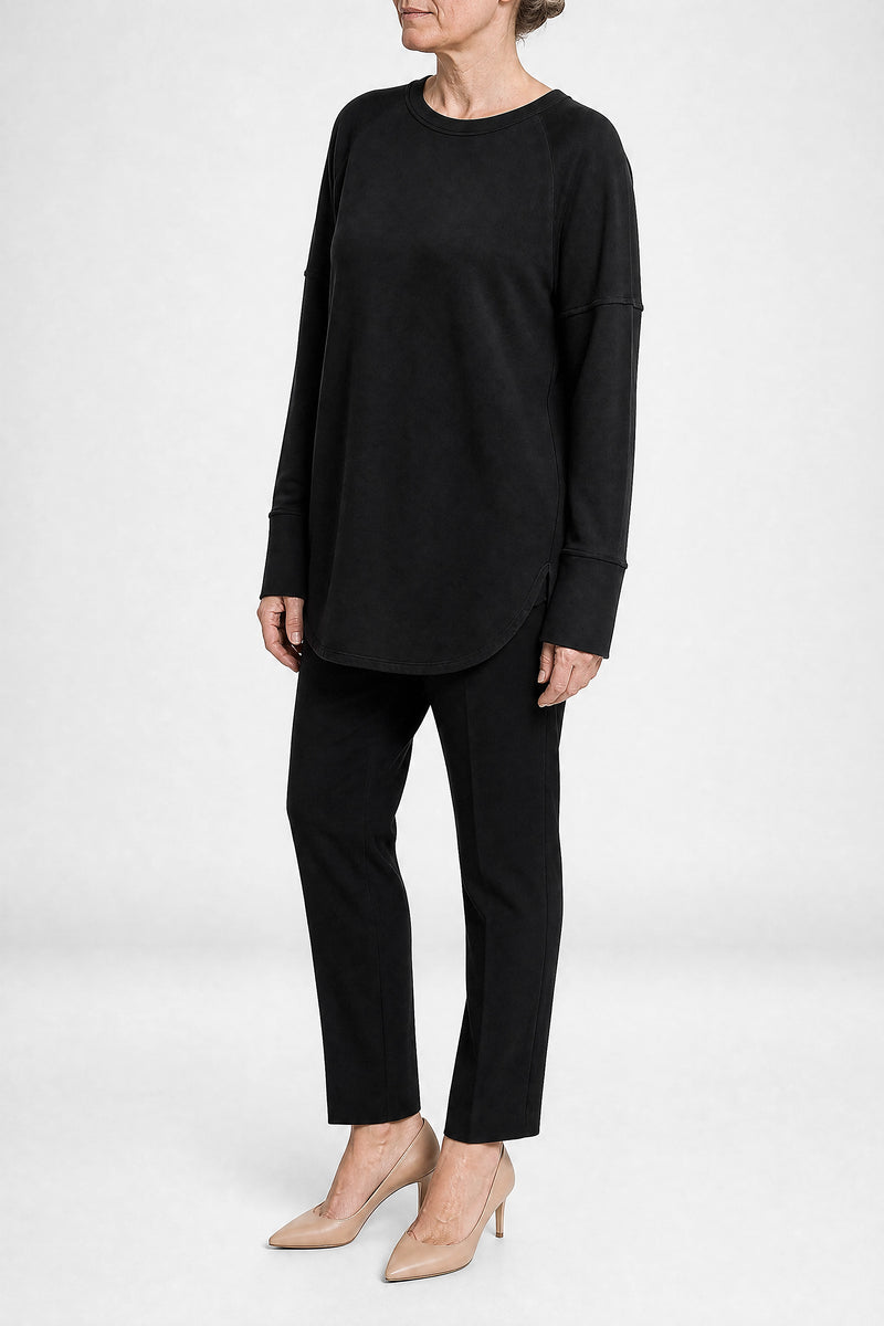 Sofaine Rachel women's classic sweatshirt in Black, side view