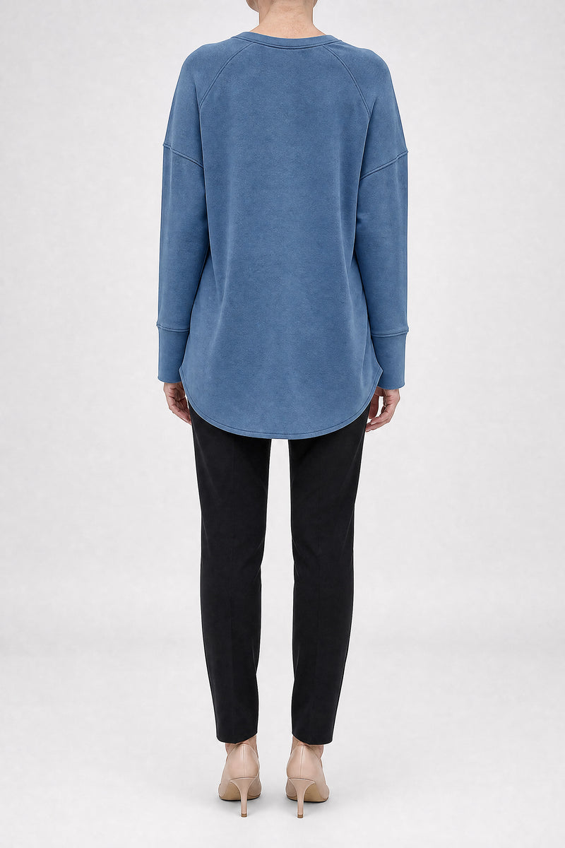 Sofaine Rachel women's classic sweatshirt in Blue, back view