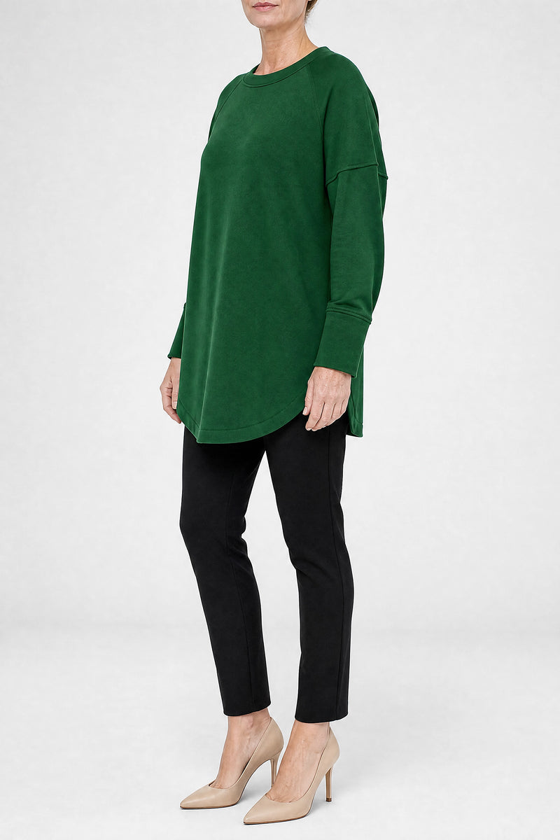 Sofaine Rachel women's classic sweatshirt in Green, side view