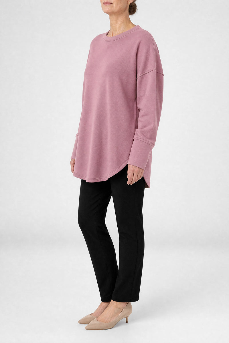 Sofaine Rachel women's classic sweatshirt in Red, side view