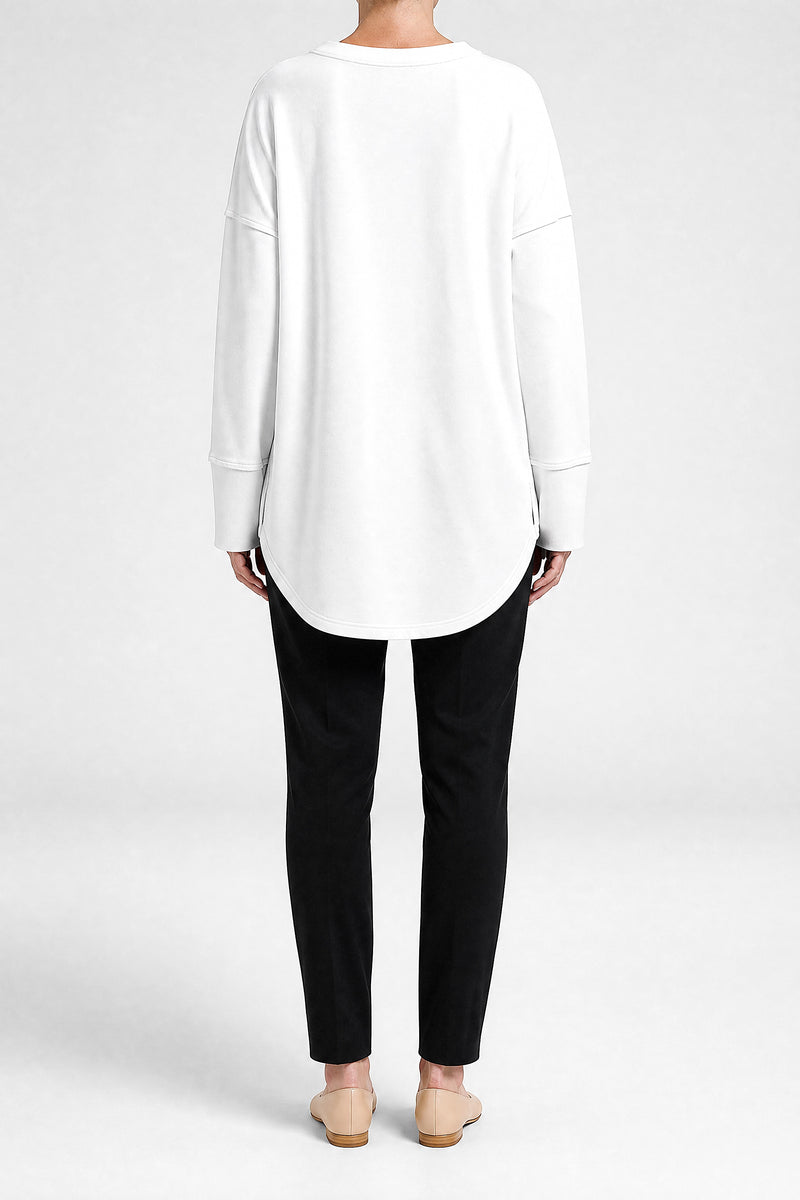 Sofaine Rachel women's classic sweatshirt in White, back view