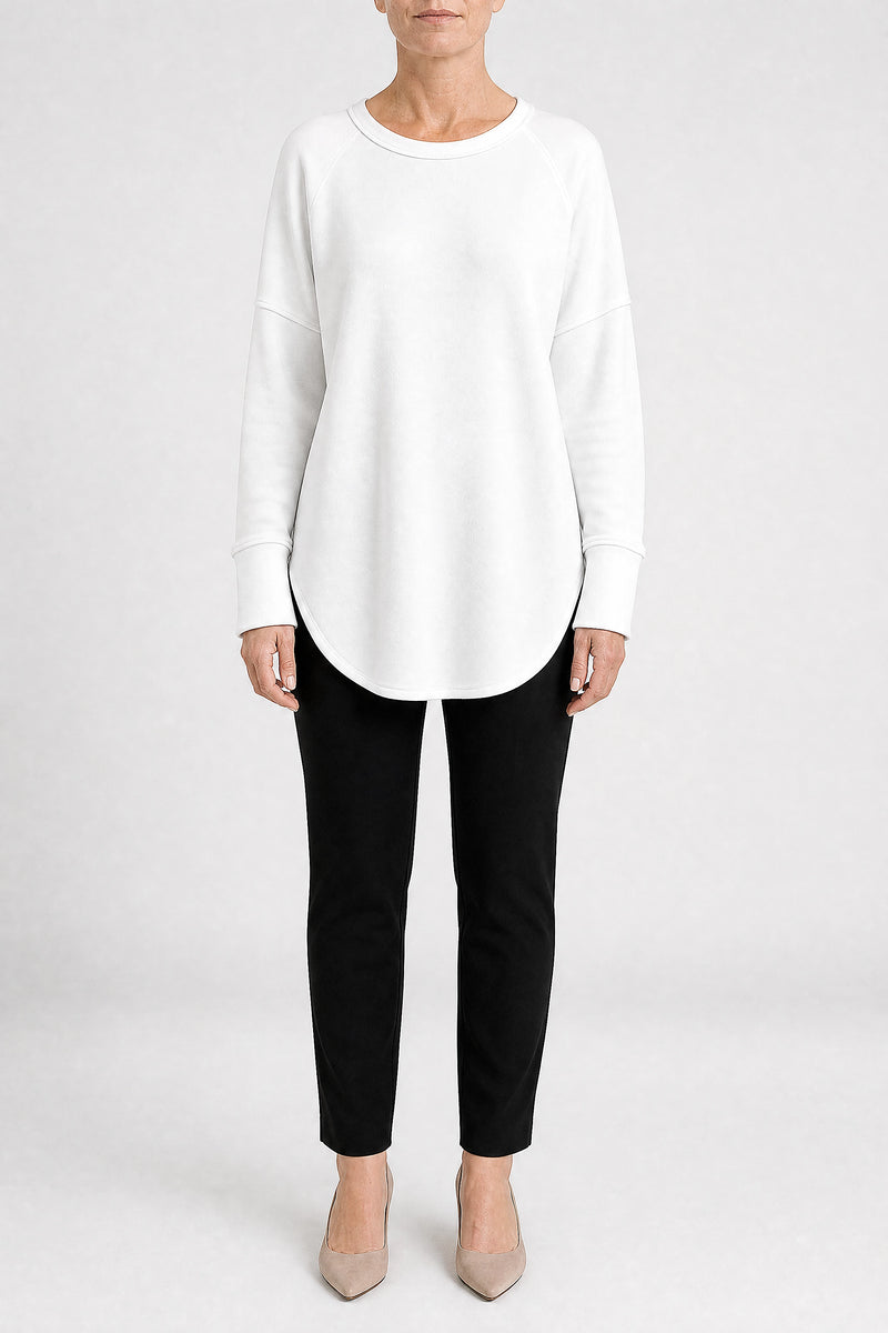 Sofaine Rachel women's classic sweatshirt in White, front view