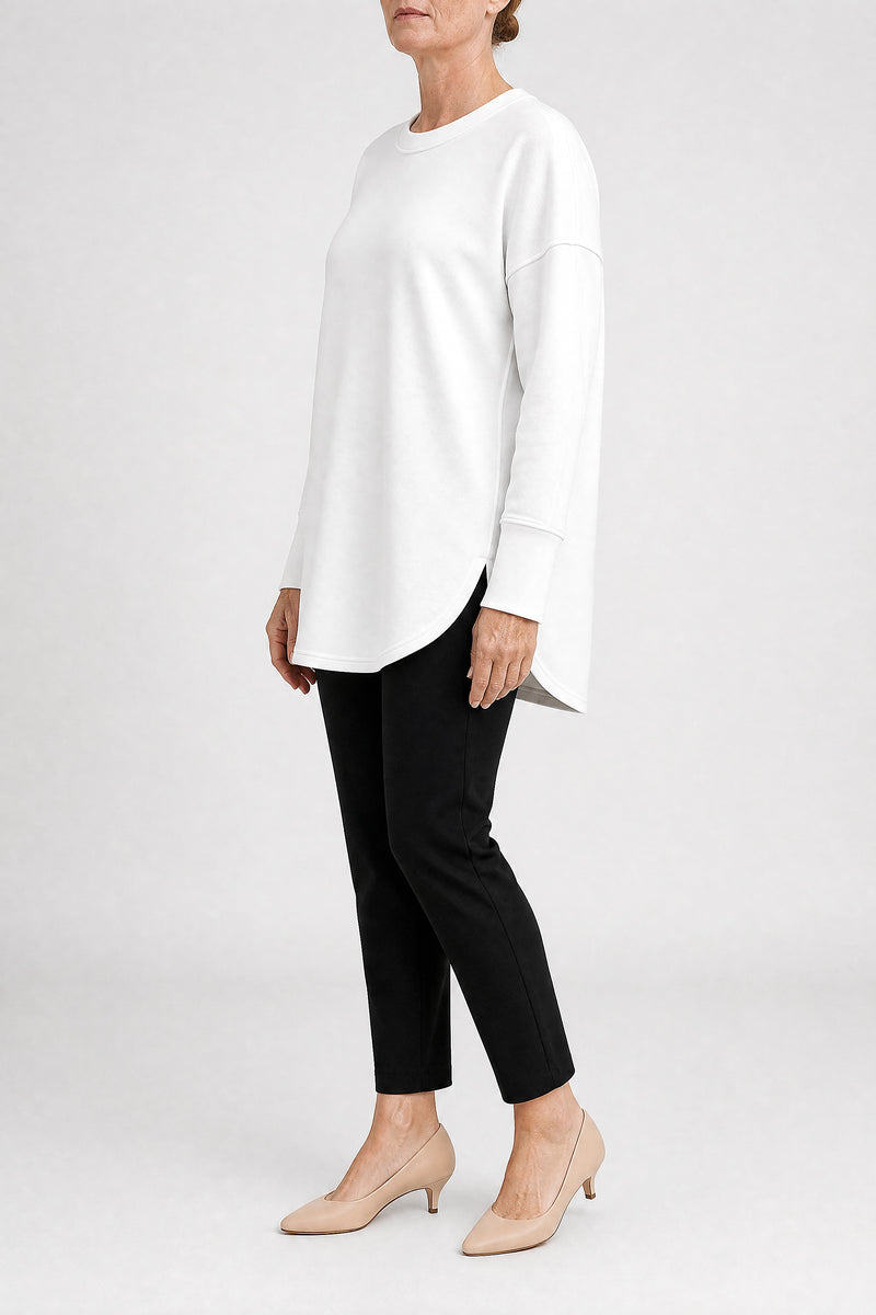 Sofaine Rachel women's classic sweatshirt in White, side view