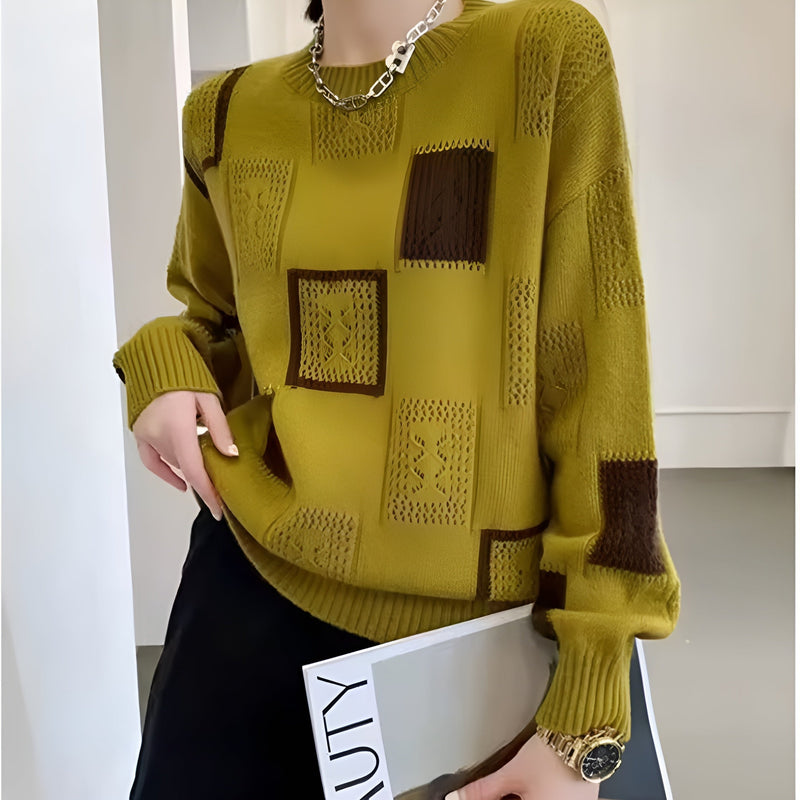 Camilla | Strik med geometrisk patchwork i Sort, styling