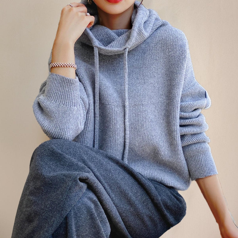 Dagmar | Oversize rullekravestrik i Grå, styling