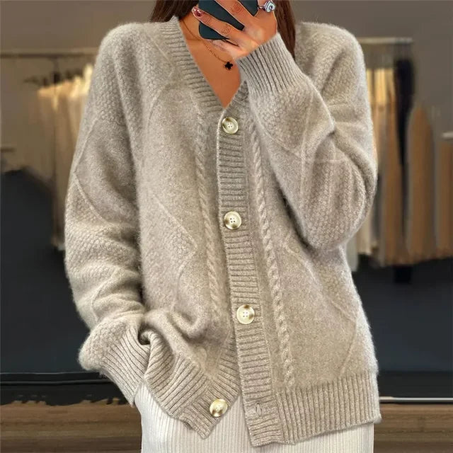 Élodine | Cardigan i kashmir-look med knapper, styling