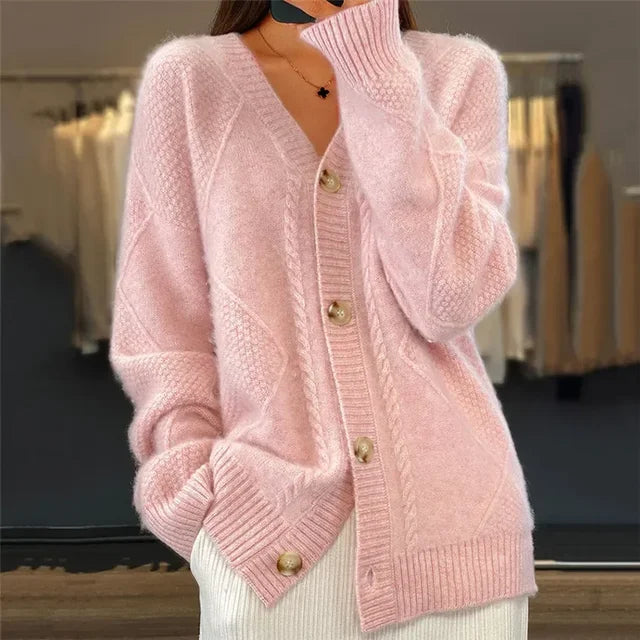 Élodine | Cardigan i kashmir-look med knapper, forfra
