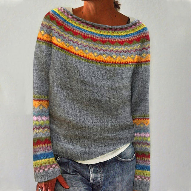 Emma | Retro Strikket Sweater, forfra