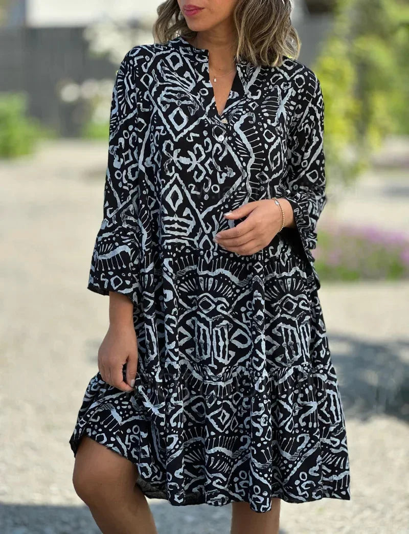 Kyara | Boho tunika-kjole i Sort, styling 2