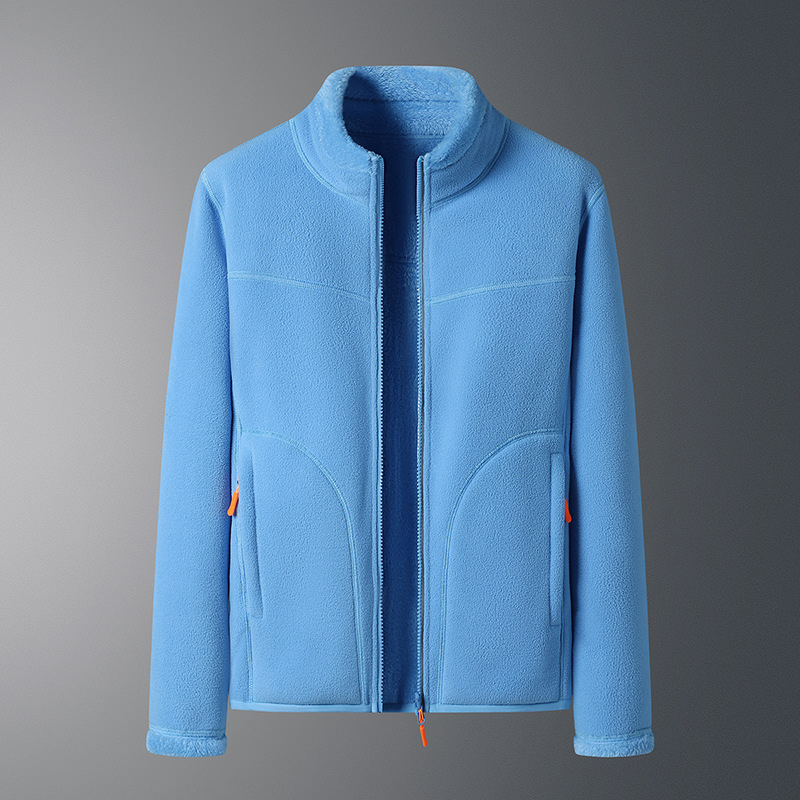 Fleece Jakke Dame med Høj Krave og Lynlås i Lyseblå, produktbillede