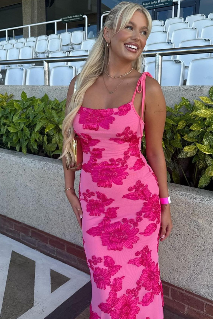 Noelia | Gallakjole havfrue-silhuet i Rosa, bagfra