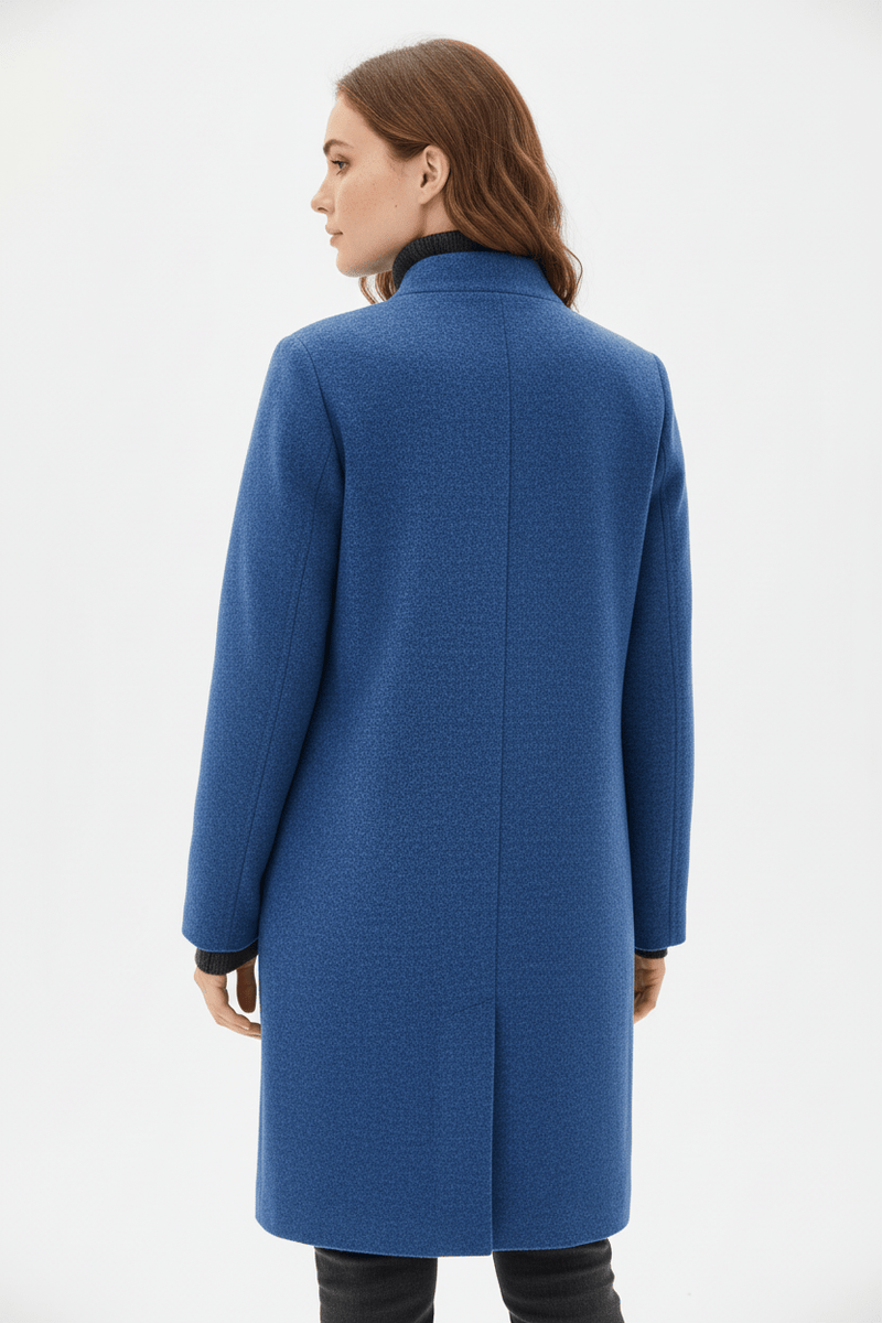 Patricia | Uld-look Bouclé Frakke i Orange, bagfra
