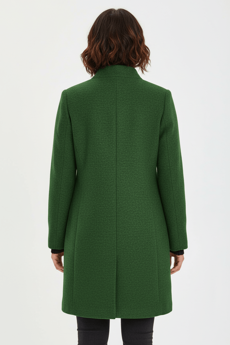 Patricia | Uld-look Bouclé Frakke i Gul, bagfra