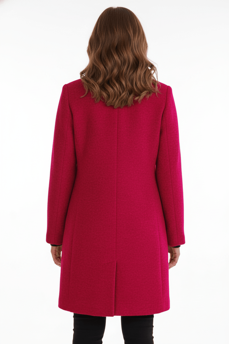 Patricia | Uld-look Bouclé Frakke i Gul, fra siden