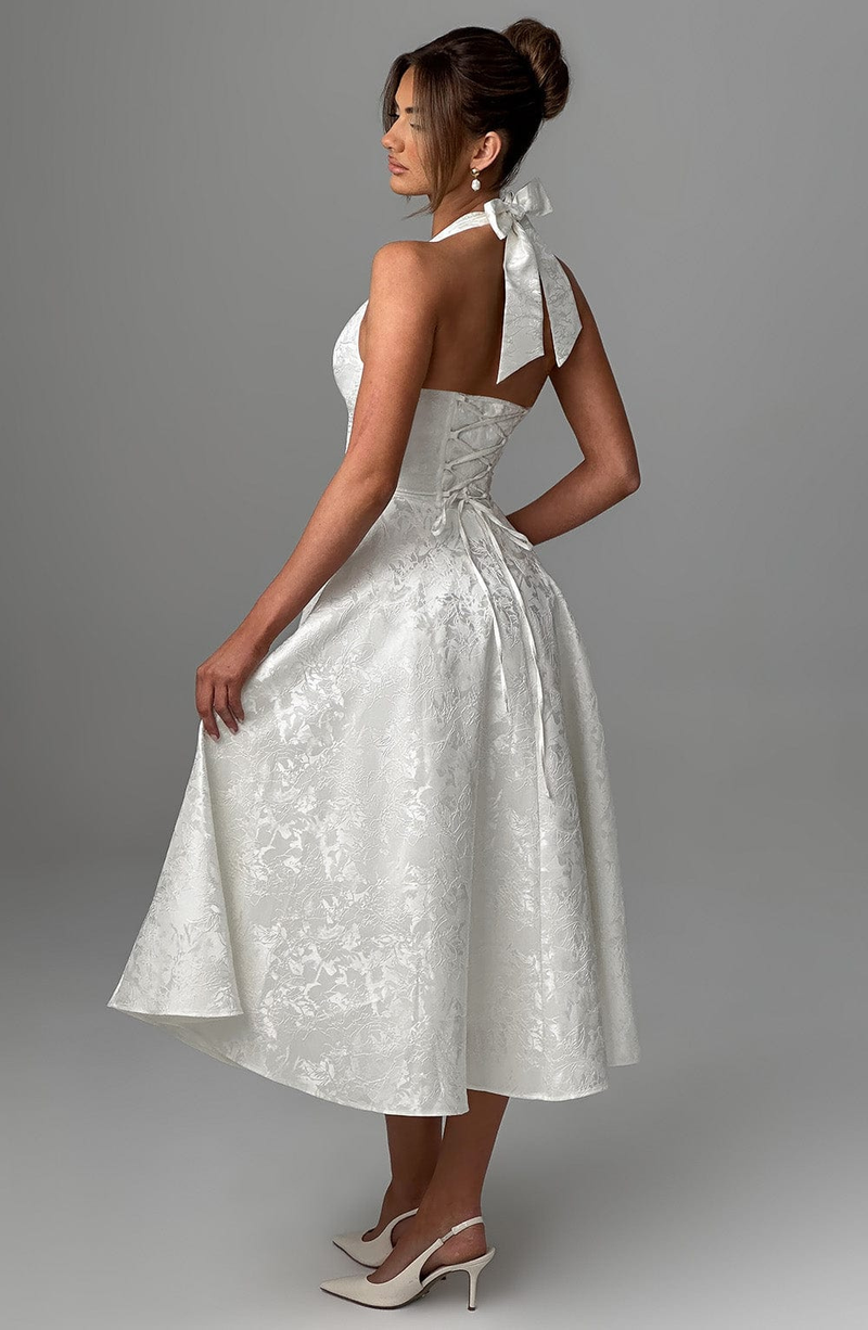 Selma | Jacquard Halterkjole, bagfra 2