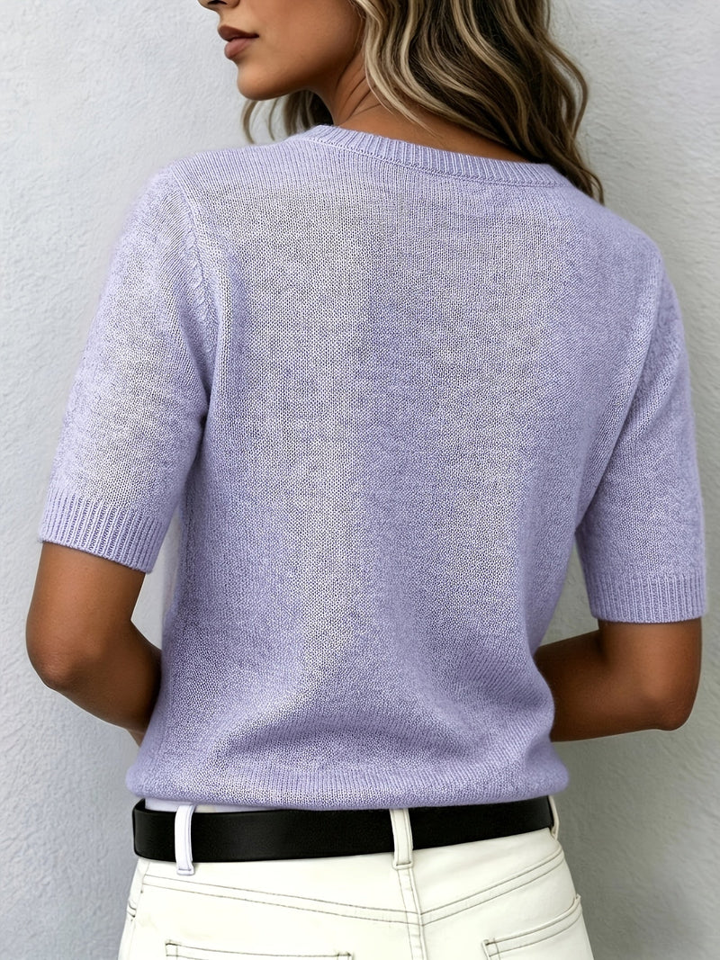 Sonja | Sweater i Kashmir-look i Lyselilla, produktbillede