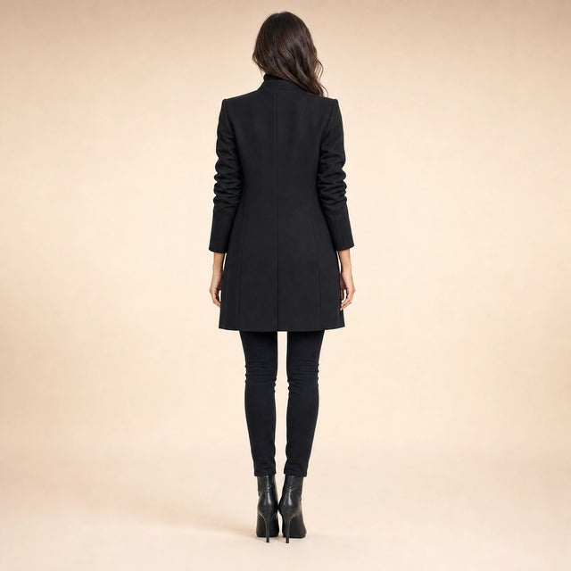 Sophia | Women's Wool-Feel Coat, Regular Fit in Black, view 2