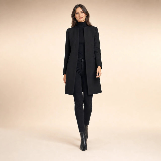 Sophia | Women's Wool-Feel Coat, Regular Fit in Black, view 3