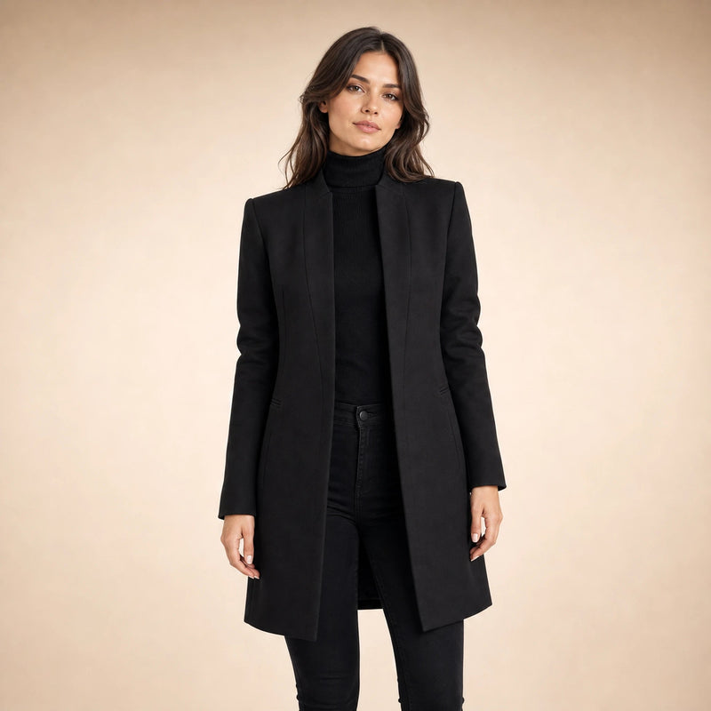 Sophia | Women's Wool-Feel Coat, Regular Fit in Black, view 4