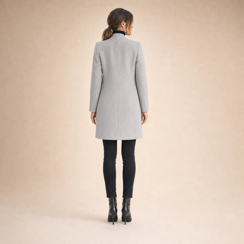 Sophia | Women's Wool-Feel Coat, Regular Fit in Gray, view 2
