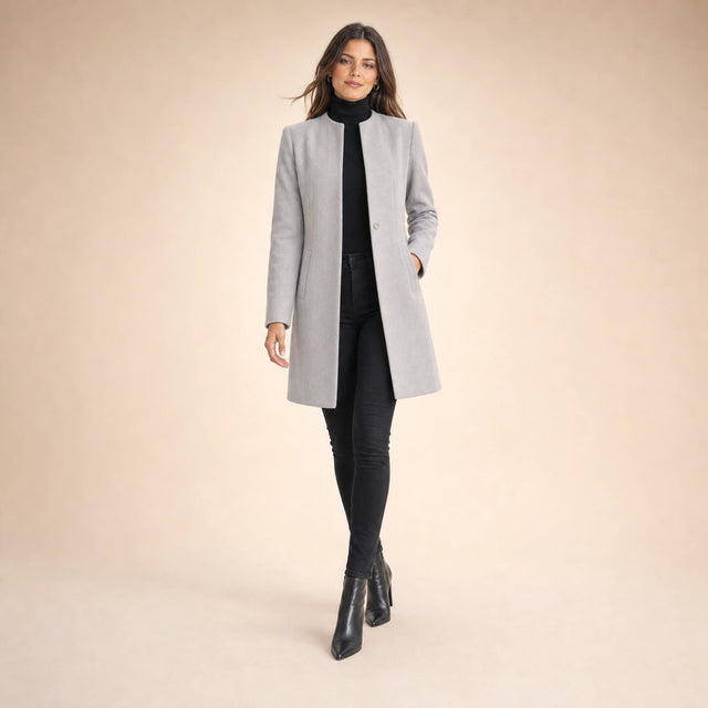 Sophia | Women's Wool-Feel Coat, Regular Fit in Gray, view 3