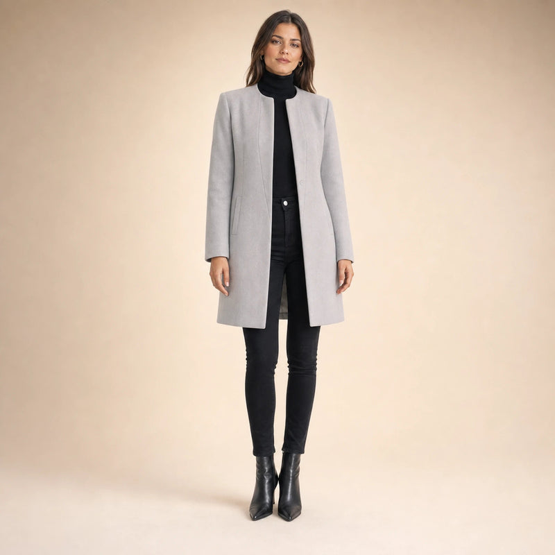Sophia | Women's Wool-Feel Coat, Regular Fit in Gray, view 4