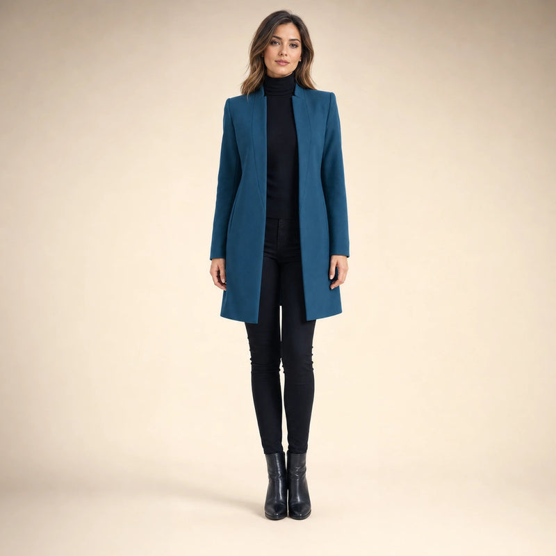 Sophia | Women's Wool-Feel Coat, Regular Fit in Green, view 1