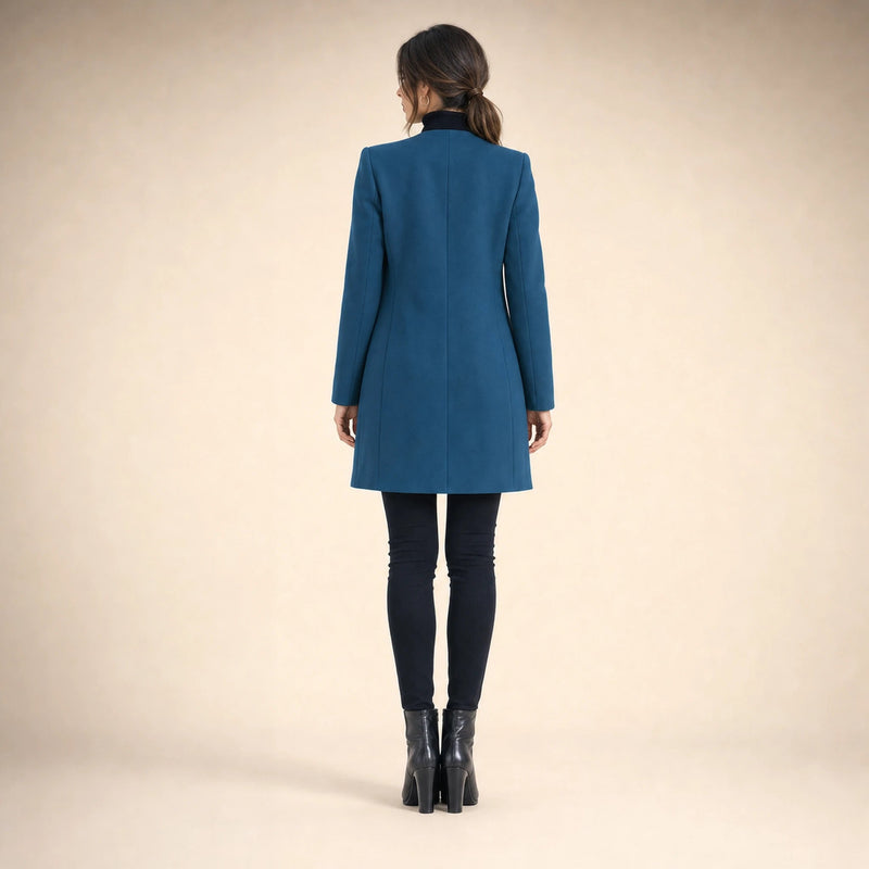 Sophia | Women's Wool-Feel Coat, Regular Fit in Green, view 2