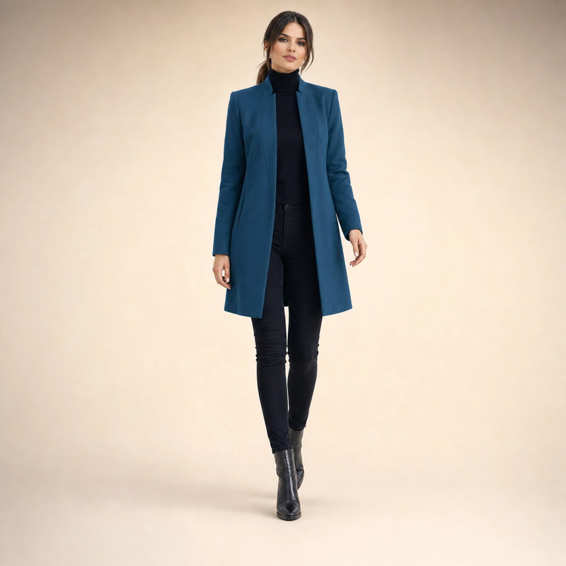 Sophia | Women's Wool-Feel Coat, Regular Fit in Green, view 3