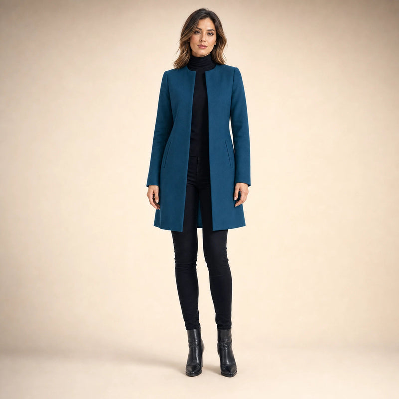 Sophia | Women's Wool-Feel Coat, Regular Fit in Green, view 4