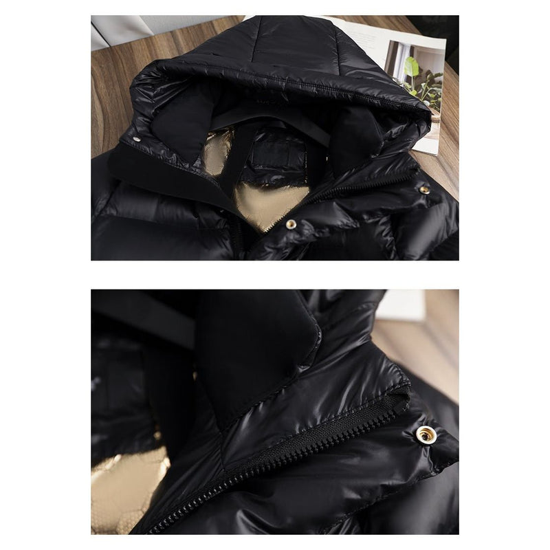 Vittoria | Maxi Pufferfrakke i Sort, flat lay