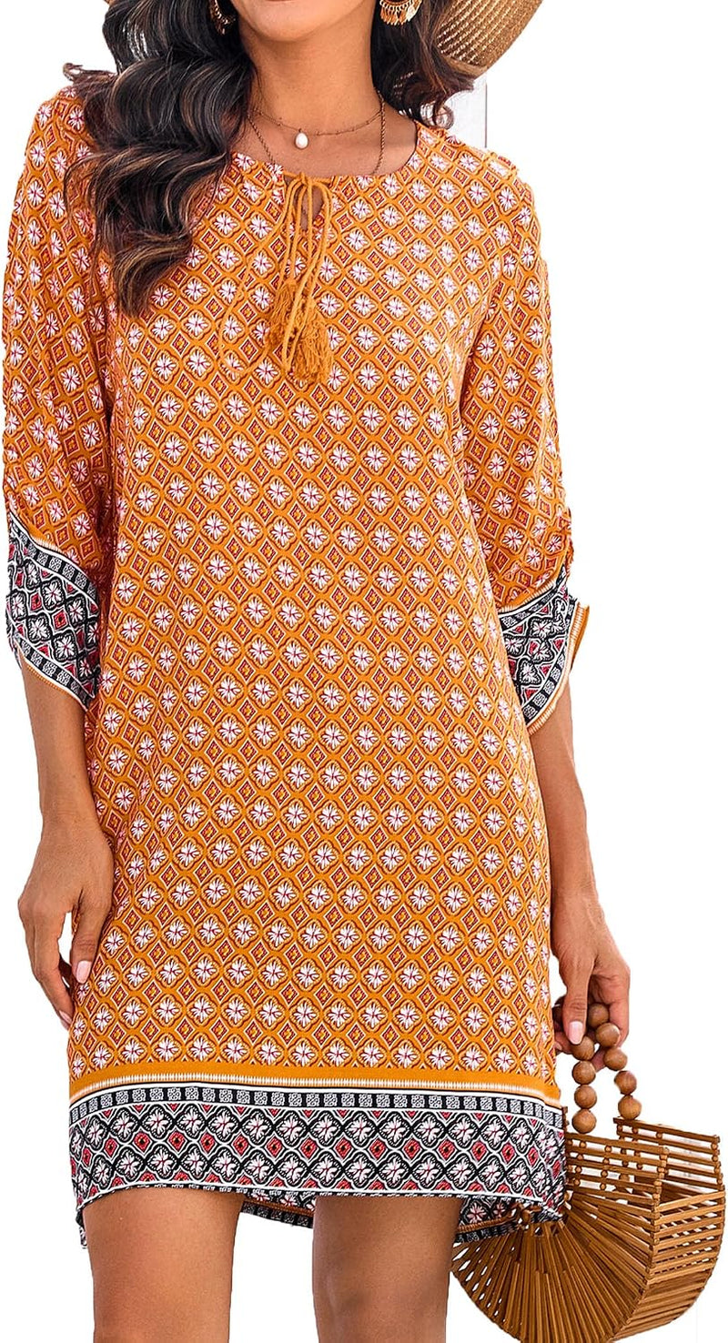 Zéliane | Boho Tunikakjole i Brun, forfra