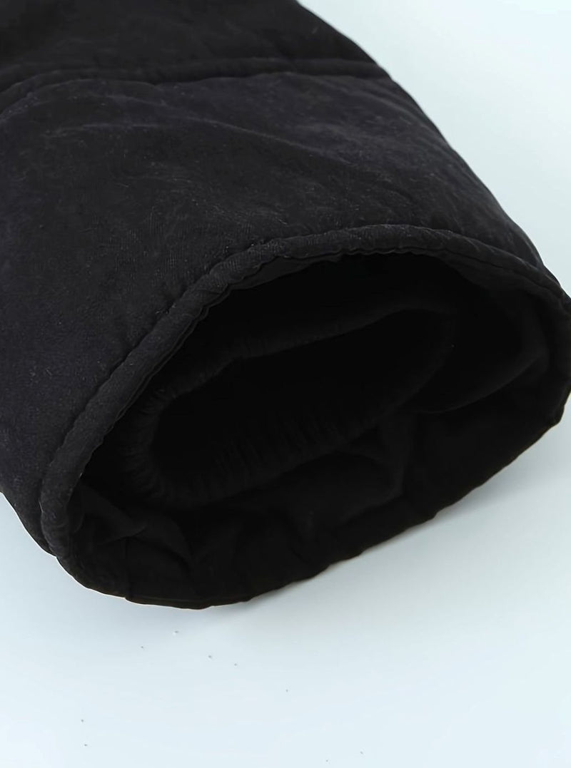 Lined Winter Parka for Women with Teddy Collar and Drawstring Waist, street style